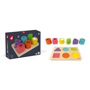 Puzle con 6 figuras sensoriales i wood