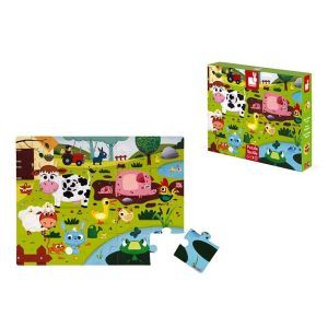 PUZLE TÁCTIL "LOS ANIMALES DE LA GRANJA" 20 PZAS