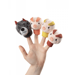 LOUIS MARIONETAS DE DEDO EL LOBO Y LOS 3 CERDITOS