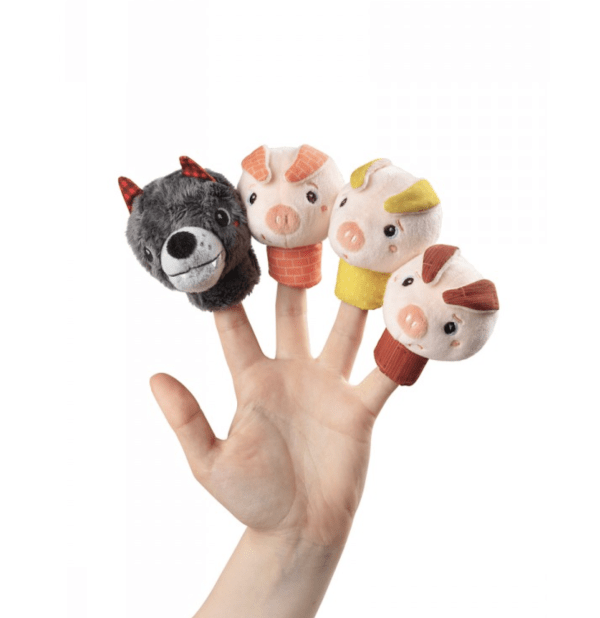 LOUIS MARIONETAS DE DEDO EL LOBO Y LOS 3 CERDITOS