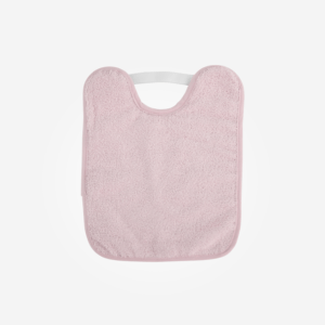 Babero rosa rizo plastificado con goma