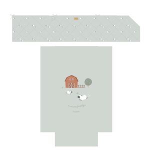 Pack colcha y protector cuna 60 Green Happy Farm