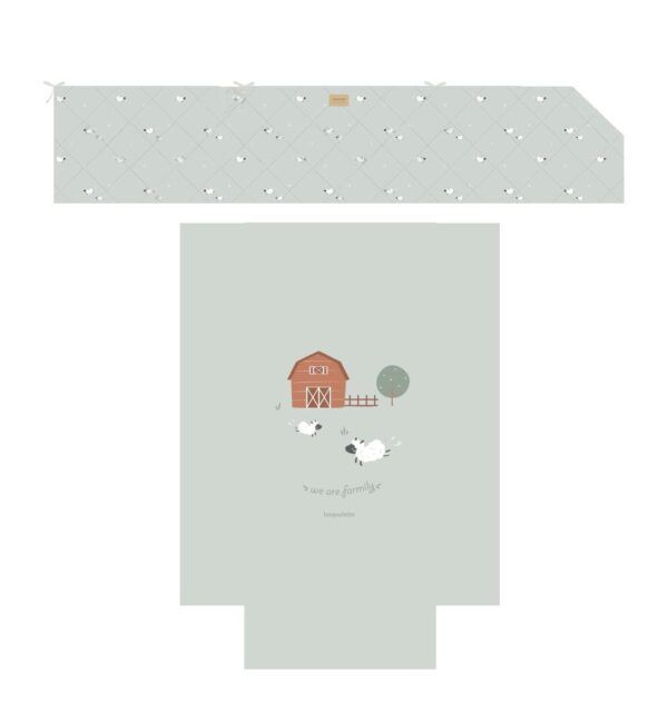 Pack colcha y protector cuna 60 Green Happy Farm
