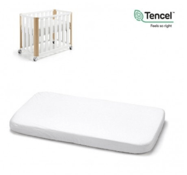 Pack 2 Bajeras tencel minicuna 50x90x12cm Blanco