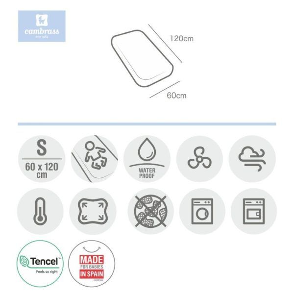 PACK 2 BAJERAS AJUST.IMPER.TENCEL CUNA 60 - Blanca - Imagen 3