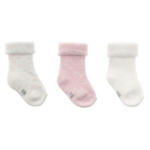 JUEGO 3 CALCETINES PARA BEBE MOTAS ROSA